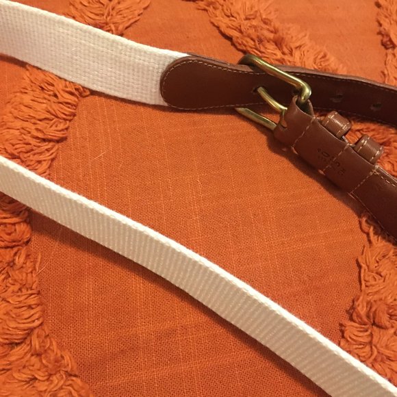 Vintage Authentic Coach Natural Linen and Leather Belt - Picture 10 of 11